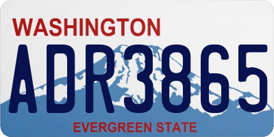 WA license plate ADR3865