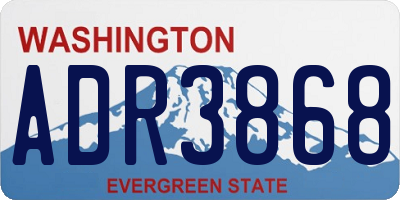 WA license plate ADR3868