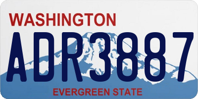 WA license plate ADR3887