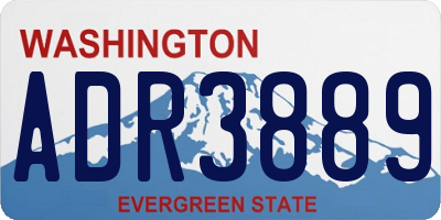 WA license plate ADR3889