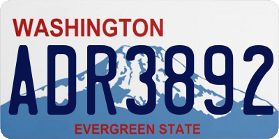 WA license plate ADR3892