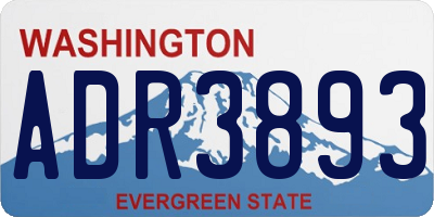 WA license plate ADR3893