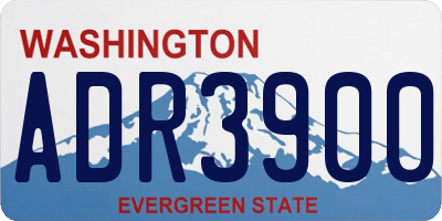 WA license plate ADR3900
