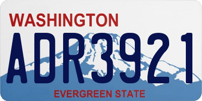 WA license plate ADR3921