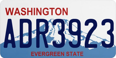 WA license plate ADR3923