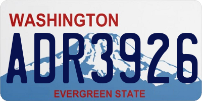 WA license plate ADR3926