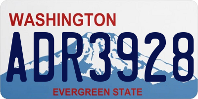 WA license plate ADR3928