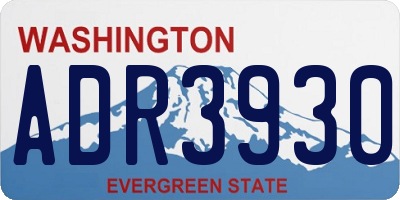 WA license plate ADR3930
