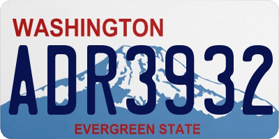 WA license plate ADR3932