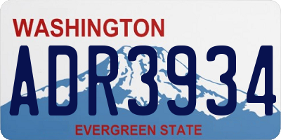 WA license plate ADR3934
