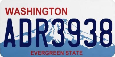 WA license plate ADR3938