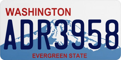 WA license plate ADR3958