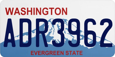 WA license plate ADR3962