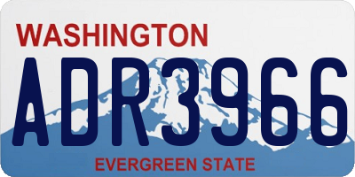 WA license plate ADR3966