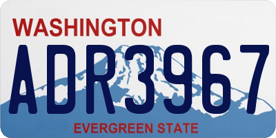 WA license plate ADR3967