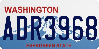 WA license plate ADR3968