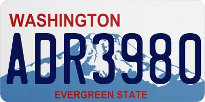 WA license plate ADR3980