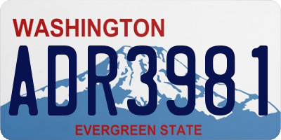 WA license plate ADR3981