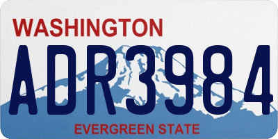 WA license plate ADR3984