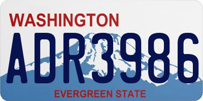 WA license plate ADR3986