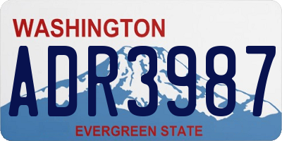 WA license plate ADR3987