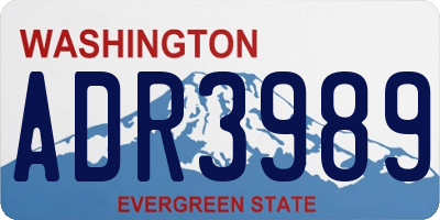 WA license plate ADR3989