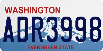 WA license plate ADR3998