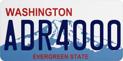 WA license plate ADR4000