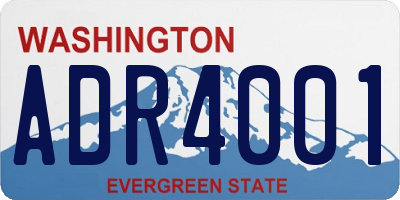 WA license plate ADR4001