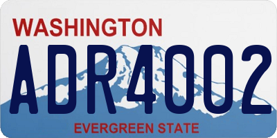 WA license plate ADR4002