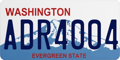 WA license plate ADR4004