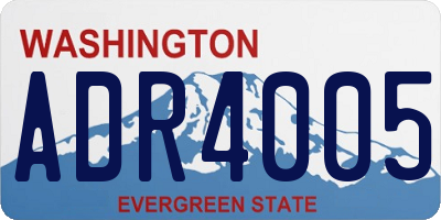 WA license plate ADR4005