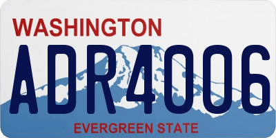WA license plate ADR4006