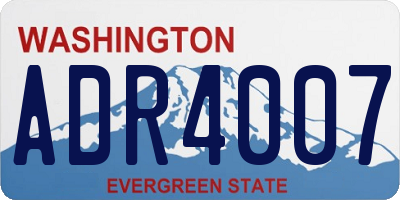 WA license plate ADR4007