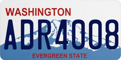 WA license plate ADR4008