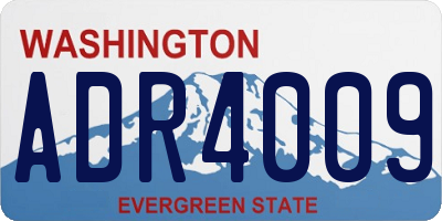 WA license plate ADR4009