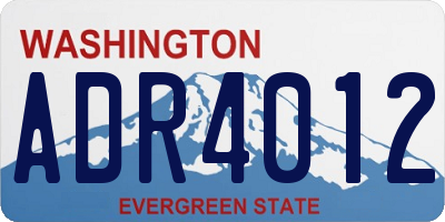 WA license plate ADR4012