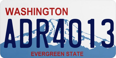 WA license plate ADR4013