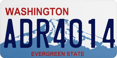 WA license plate ADR4014