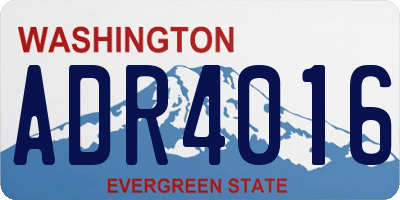 WA license plate ADR4016