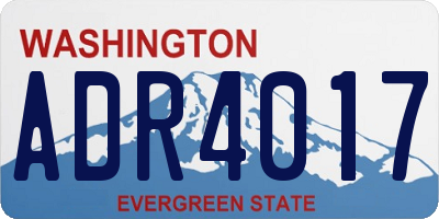 WA license plate ADR4017