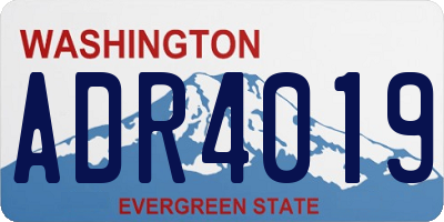 WA license plate ADR4019