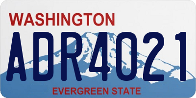 WA license plate ADR4021