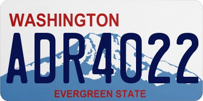 WA license plate ADR4022