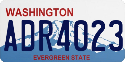 WA license plate ADR4023