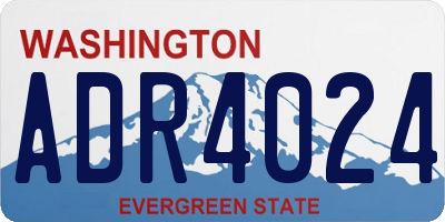 WA license plate ADR4024