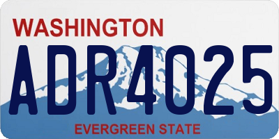 WA license plate ADR4025