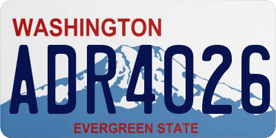 WA license plate ADR4026