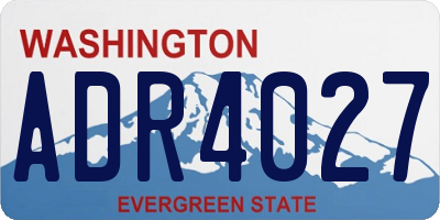 WA license plate ADR4027