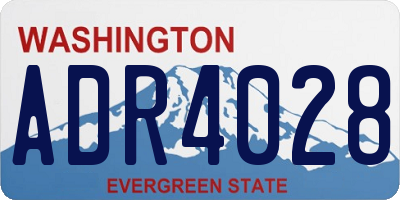 WA license plate ADR4028